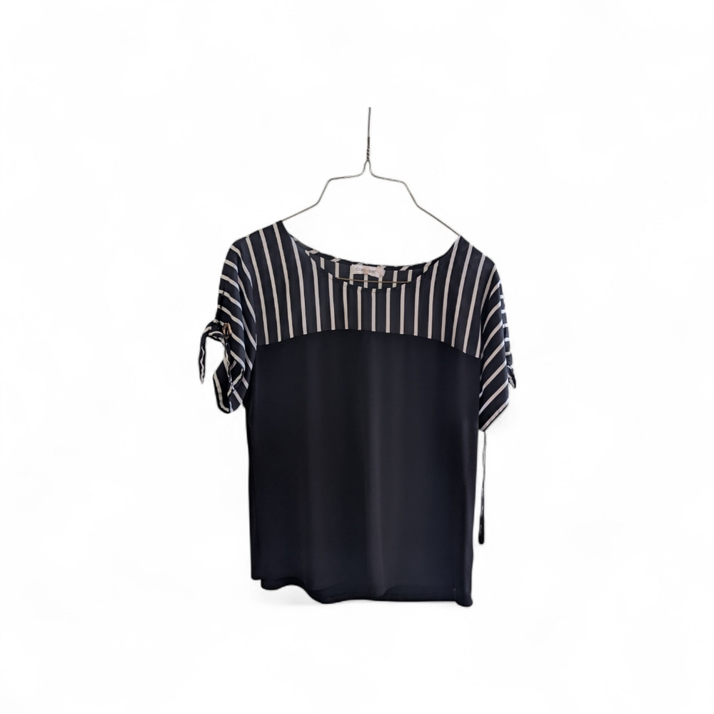 Calvin Klein Black and White Striped Top